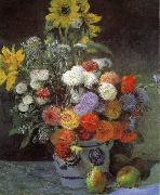 Mixed Flowers in an Earthenware Pot renoir